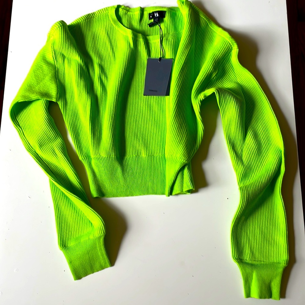 NBD neon green Cropped Sweater XXS